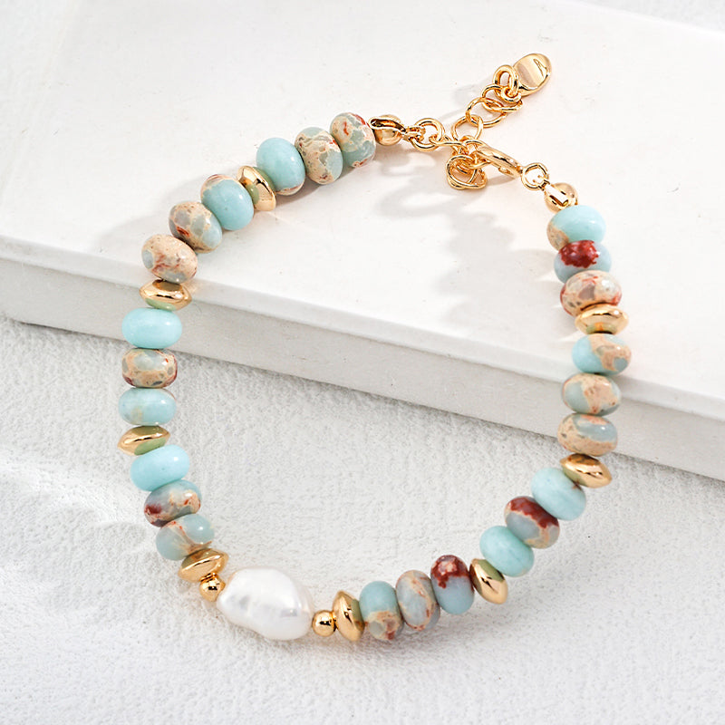 Healing: Spiritual Turquoise Pearl Bracelet