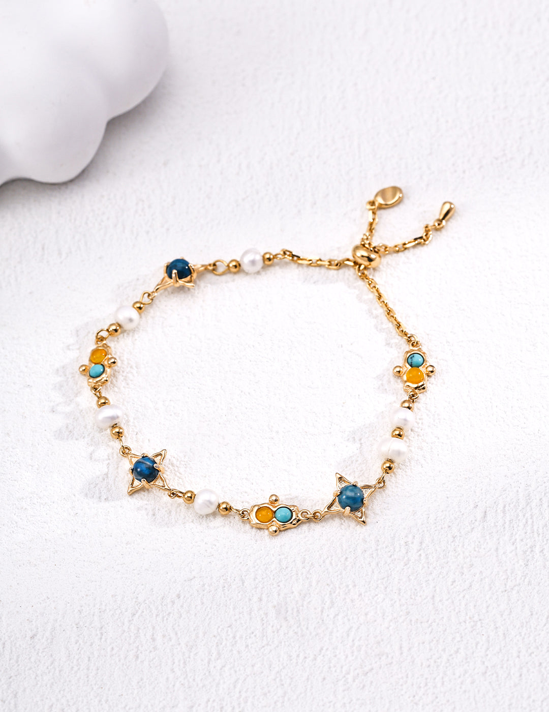 Dream: Vintage Natural Pearl, Turquoise, and Jasper Bracelet