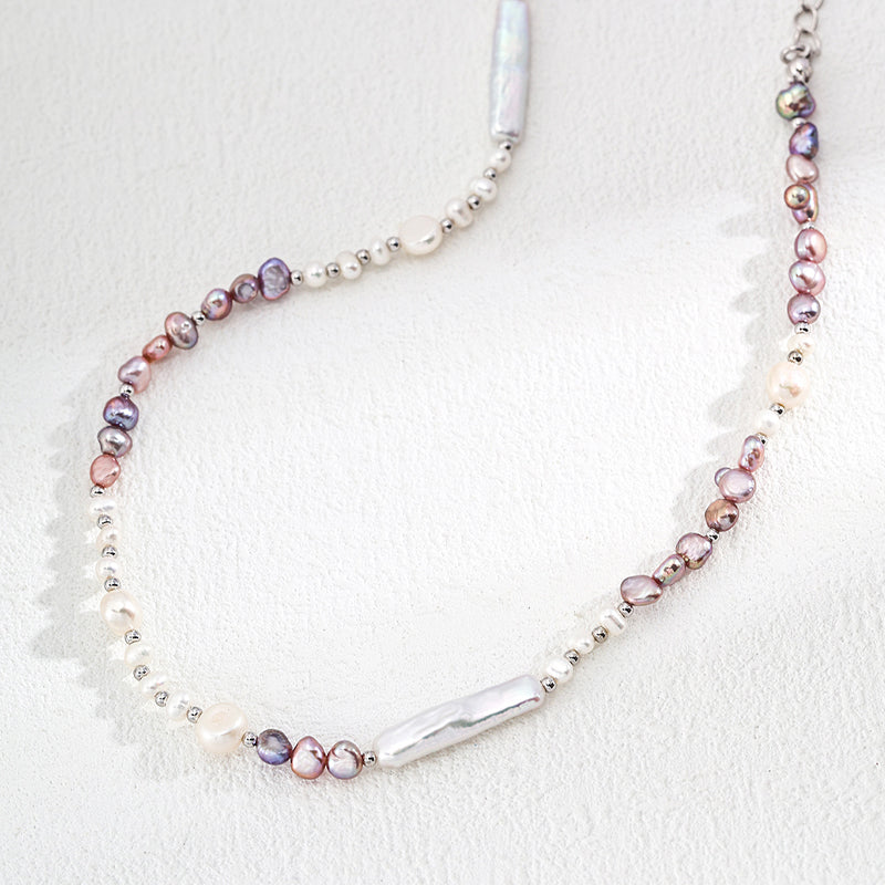 Fashionable Natural Chrome Pearl Necklace