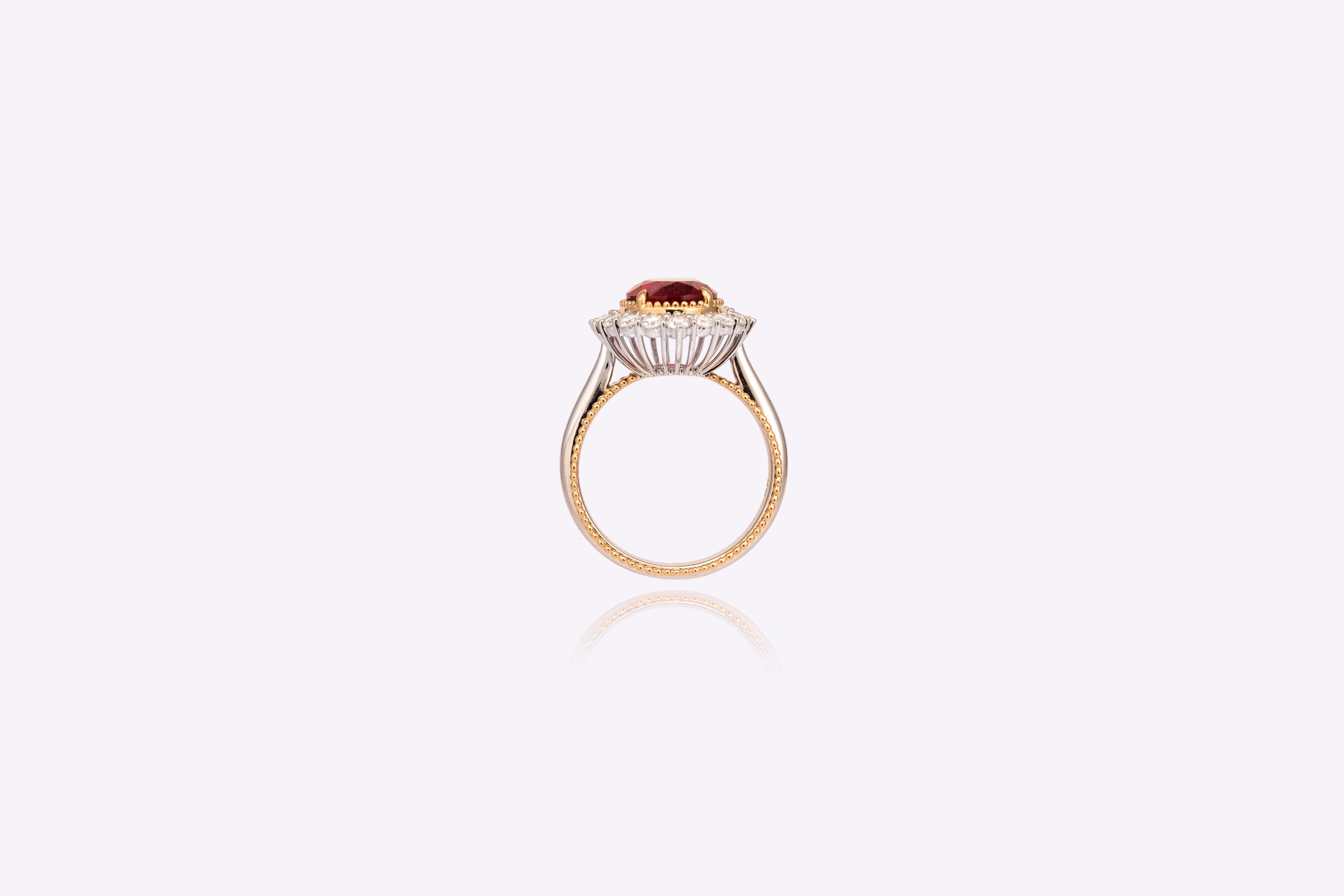 Royal radiance: Lab-Grown Ruby and Diamond ring