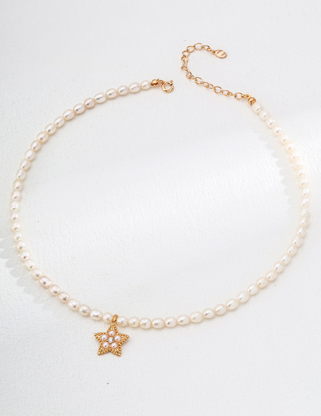 Natural Pearl and Starry Pendant Necklace