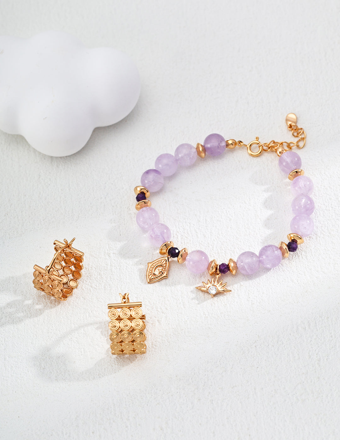 Calm: Lavender Amethyst Bead Bracelet