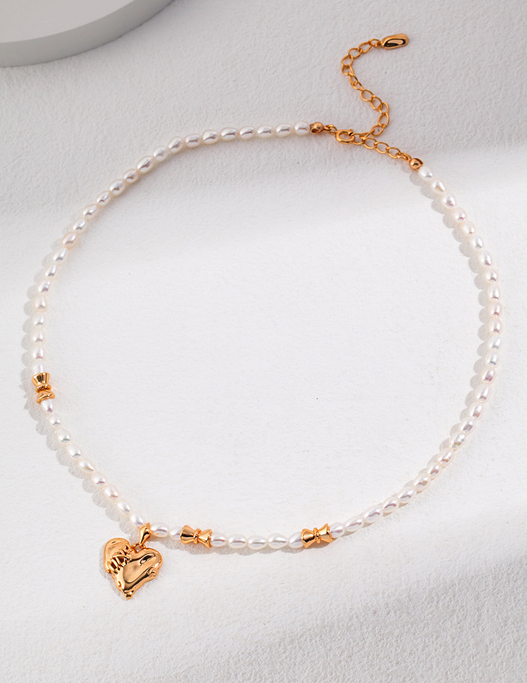 Whispering Hearts: Sterling Silver Pearl Necklace