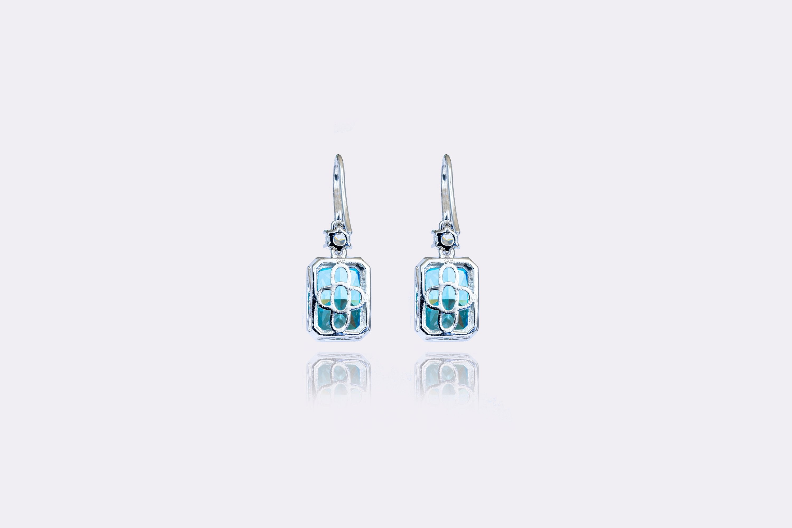 Crystal Blue: Radiant Blue Zircon and Diamond Halo Earrings