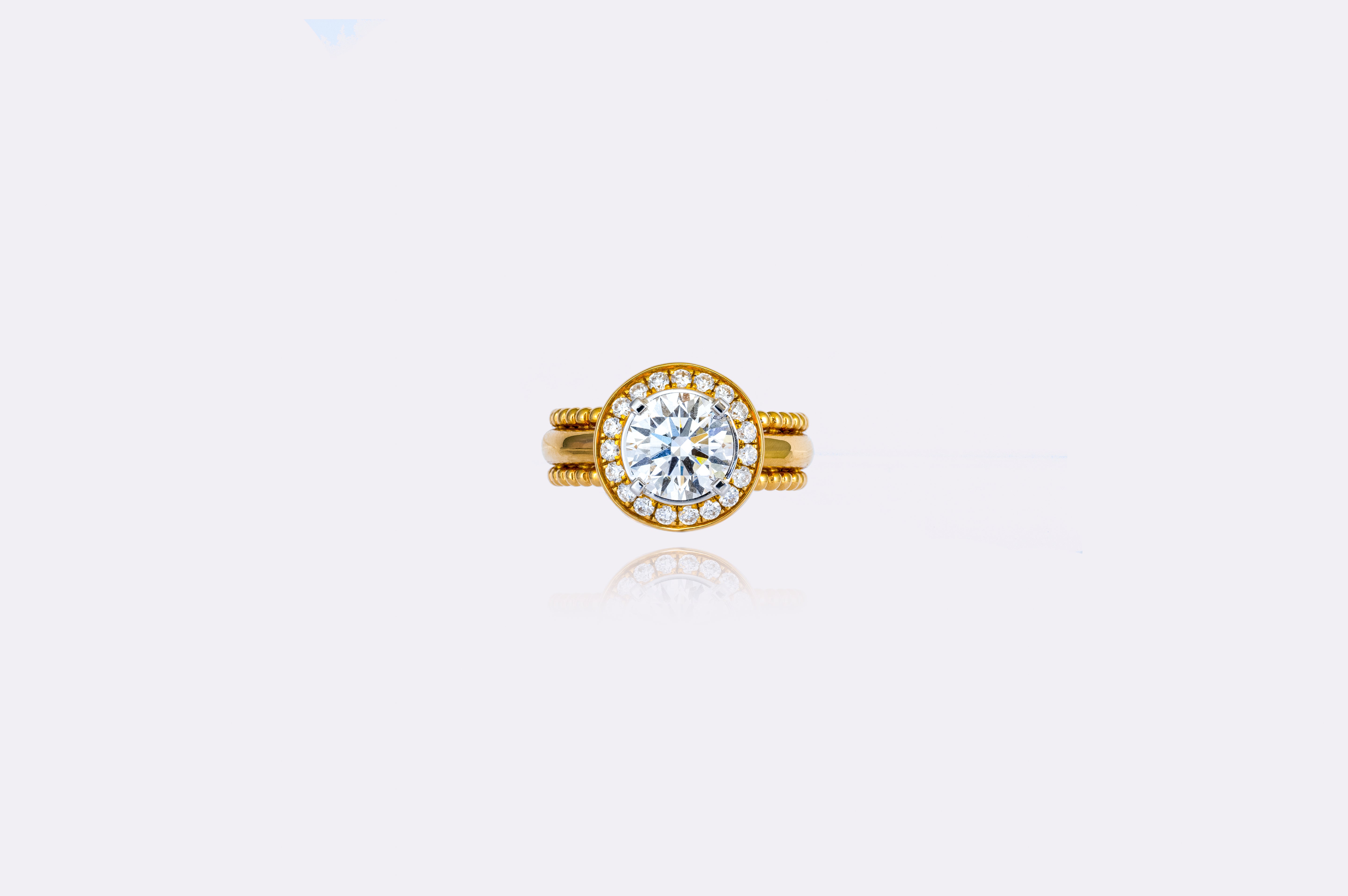 Golden Brilliance: Luxurious Diamond Solitaire Ring in Yellow Gold