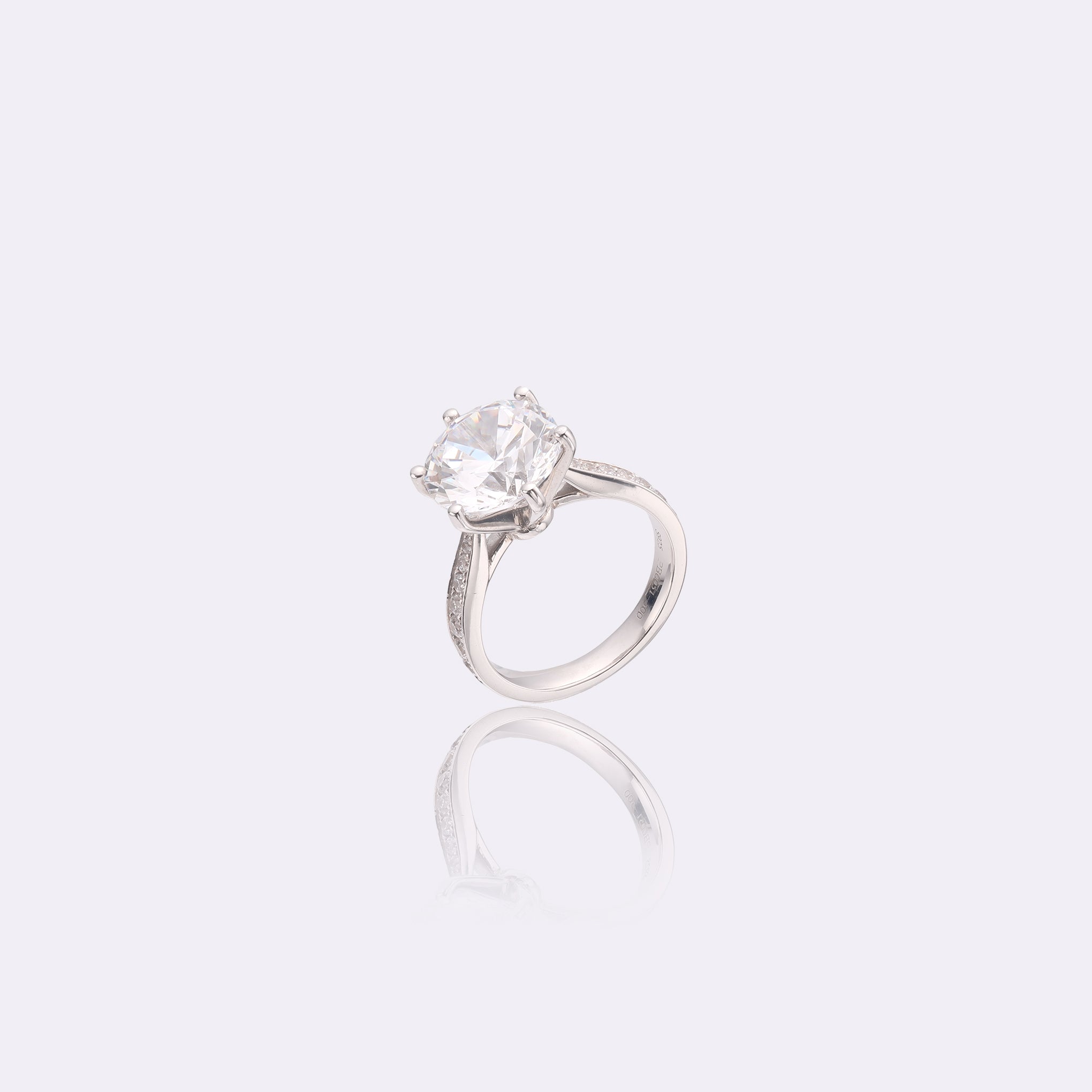 Radiant Grace Solitaire Round-cut Lab-Grown Diamond Ring 