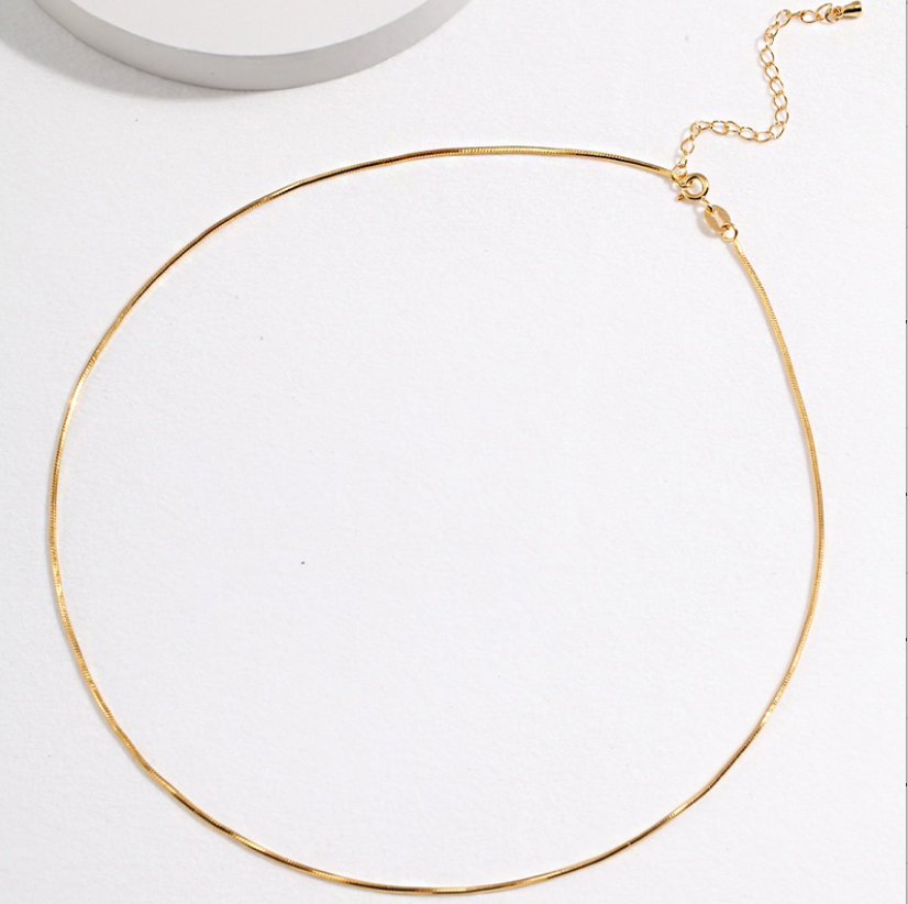 Sleek Serpentine Sterling Silver/ Gold Necklace
