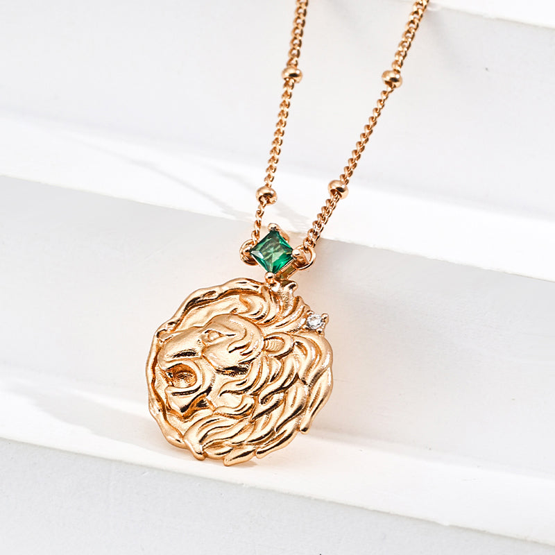 Vintage Gold Lion Pendant Necklace